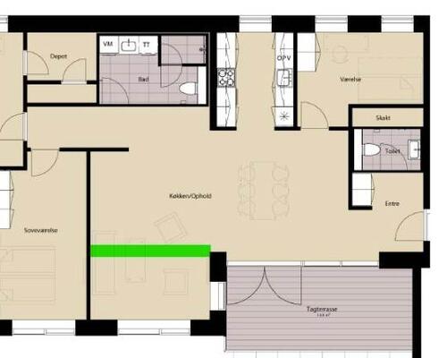 5 værelses lejlighed i København SV