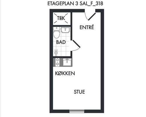 1 værelses lejlighed i Frederiksberg