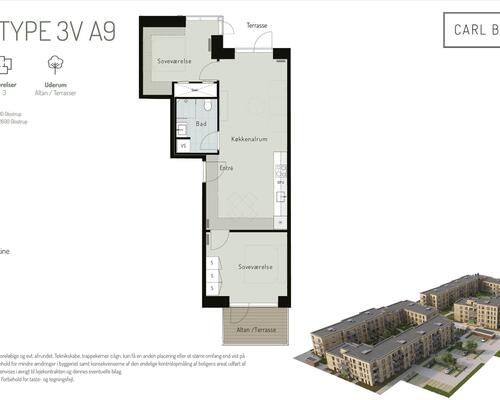 3 værelses lejlighed i Glostrup