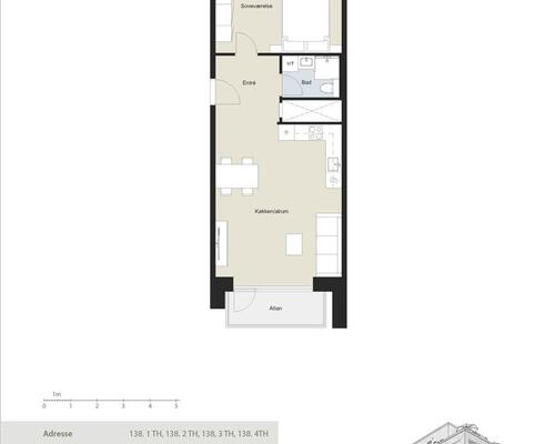 2 værelses lejlighed i København S