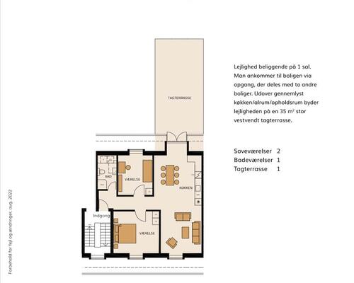 3 værelses lejlighed i Nivå