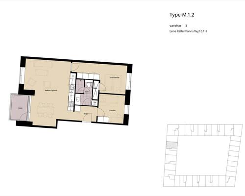 3 værelses lejlighed i København SV
