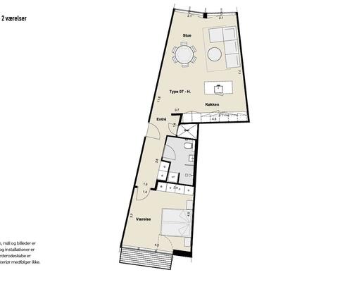 2 værelses lejlighed i Kongens Lyngby