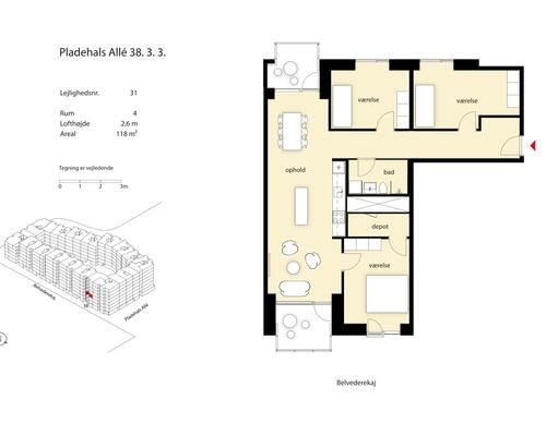 4 værelses lejlighed i København SV