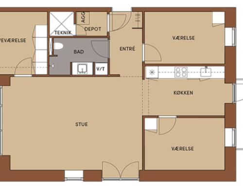 Skøn 4-værelses lejlighed i AstaHus