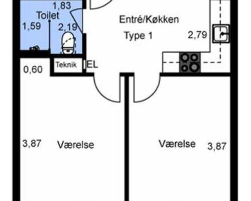 3 værelses lejlighed i Viby J