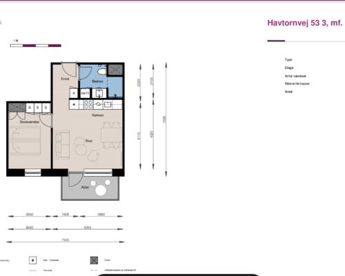 2 værelses lejlighed i Hedehusene