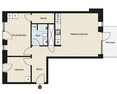 3 værelses lejlighed i Brøndby