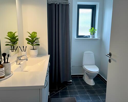 Stort rækkehus med 4 værelser, køkken/alrum, have og 2 terrasser