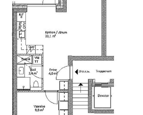 2 værelses lejlighed i Odense C