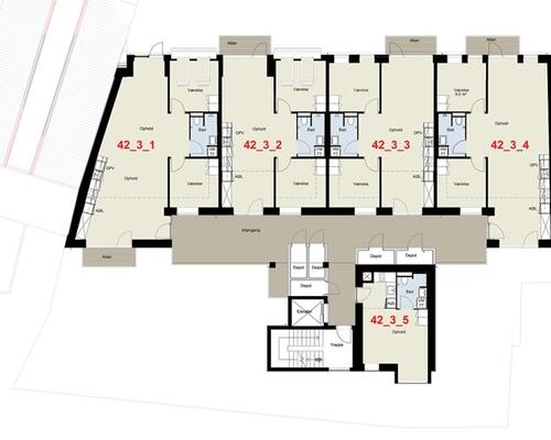 1 værelses lejlighed i Odense C