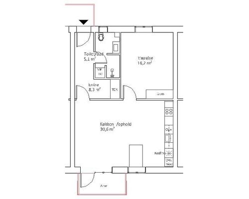 2 værelses lejlighed i Odense SV