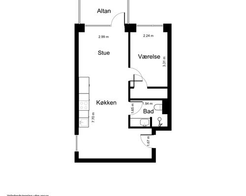 2 værelses lejlighed i Tilst