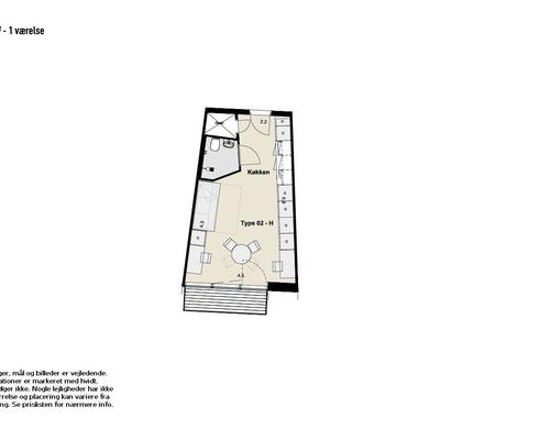 1 værelses lejlighed i Kongens Lyngby