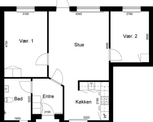 3 værelses hus i Sønder Felding