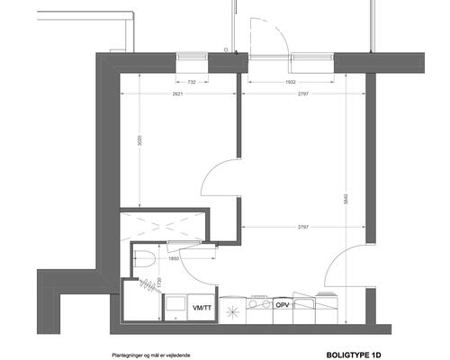 2 værelses lejlighed i Tilst