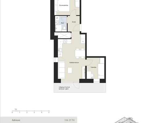 3 værelses lejlighed i København S