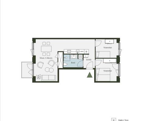 3 værelses lejlighed i København S