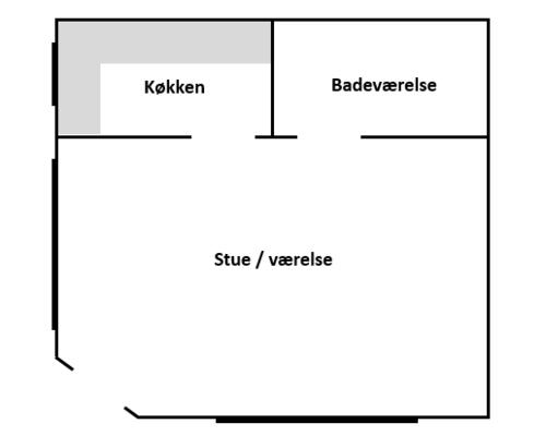 1 værelses lejlighed i Odense centrum