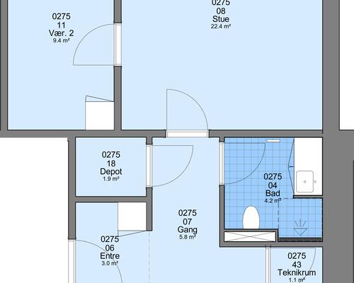 3 værelses lejlighed i Frederikshavn