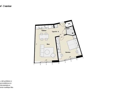 2 værelses lejlighed i Kongens Lyngby