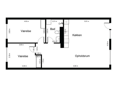 3 værelses lejlighed i Glostrup