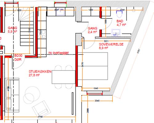 2 værelses lejlighed i Rødkærsbro