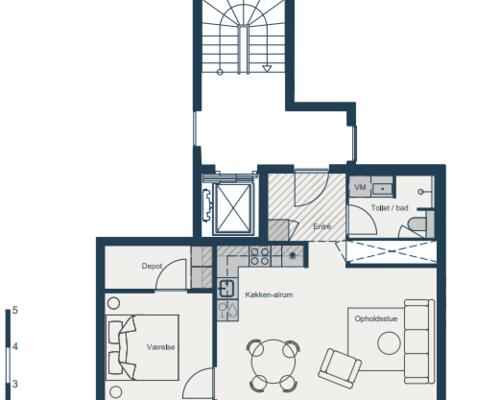 2 værelses lejlighed på Slangerupgade i Hillerød udlejes