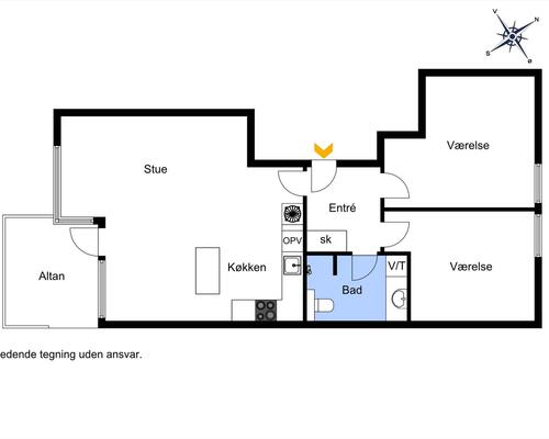 3 værelses lejlighed i København SV