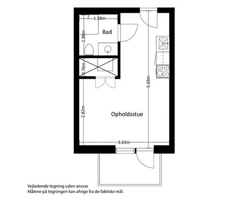 1 værelses lejlighed i Risskov