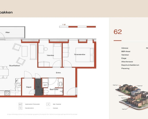 3 værelses lejlighed i Hedehusene