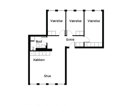 4 værelses lejlighed i Glostrup