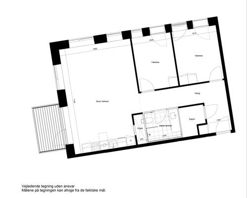 3 værelses lejlighed i Glostrup