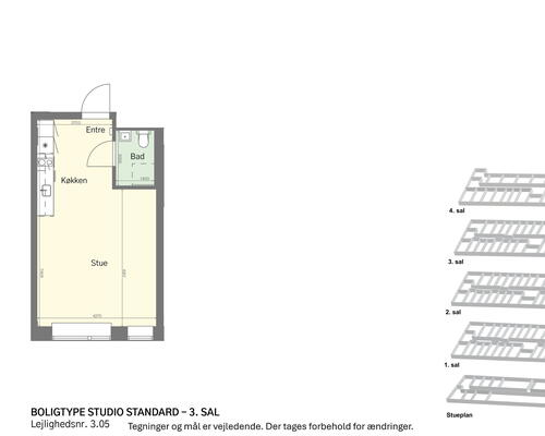 Rummeligt studio et stenkast fra Amagerbro