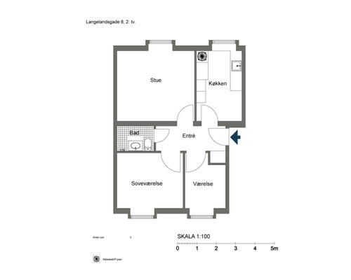 Praktisk, optimalt og delevenlig 3 værelses i Odense C!