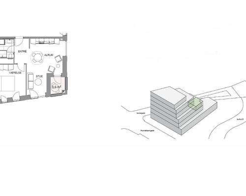 Unik lejlighed med egen overdækket altan