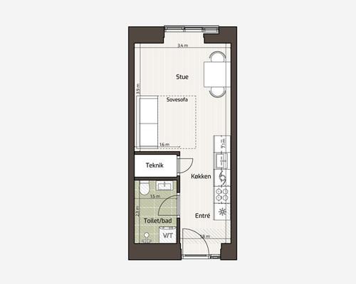 Lys og veldisponeret lejlighed i SideBySide – tæt på Aarhus C