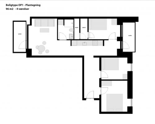 2 værelses lejlighed i Århus C