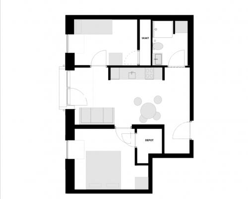 2 værelses lejlighed i Århus C