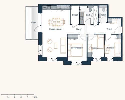 4 værelses lejlighed på Elementfabrikken i Brøndby udlejes