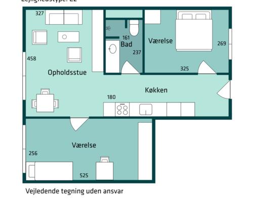 3 værelses lejlighed i Århus V