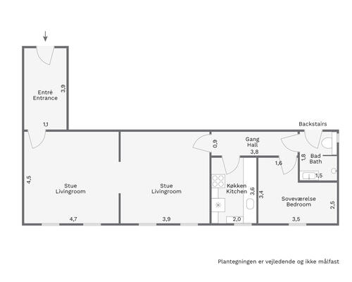 3 værelses lejlighed i København K