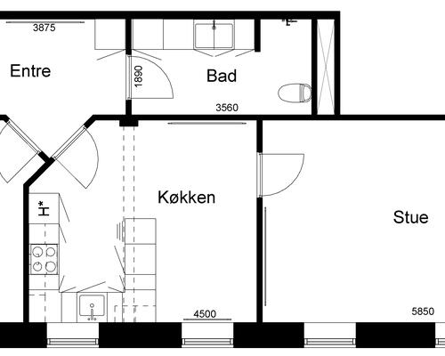 2 værelses lejlighed i Vemb