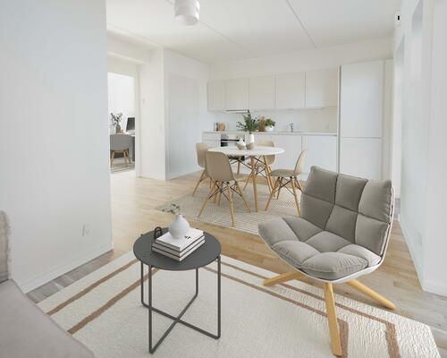 Delevenlig 3-værelses med terrasse og tæt på Aarhus C