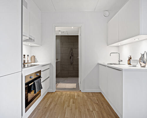 Flot 2-værelses lejlighed med terrasse i Skejbyen