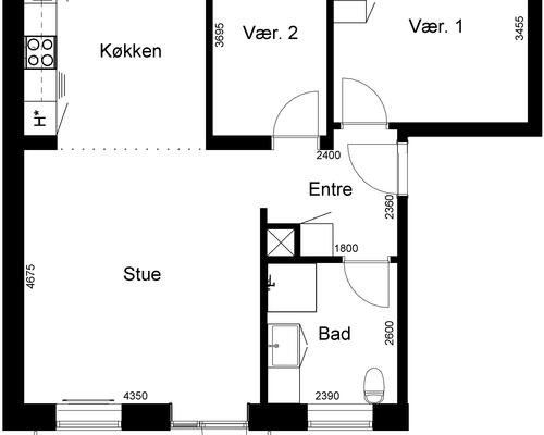 3 værelses lejlighed i Skjern