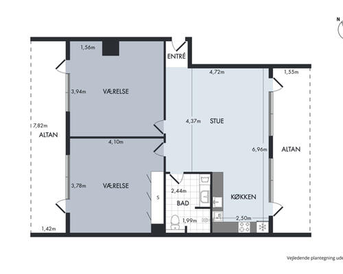 3 værelses lejlighed i Århus N