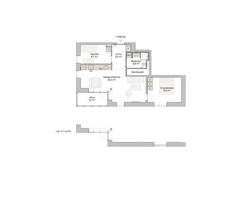 3 værelses lejlighed i Risskov