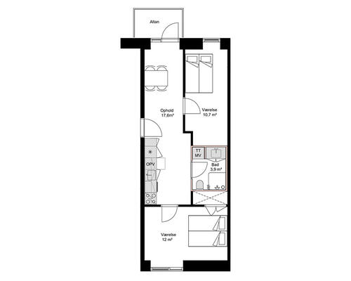 3 værelses lejlighed i Århus C