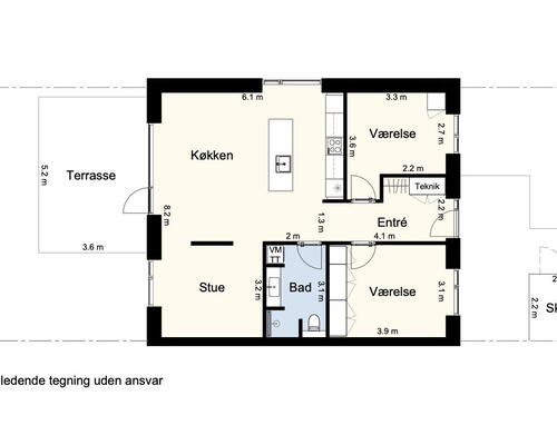 3 værelses hus i Klarup
